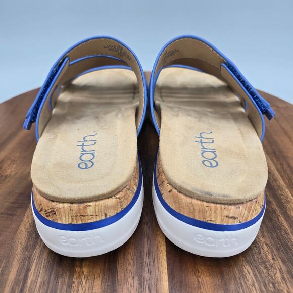 Earth Sandals Women's 6 M Blue Leather Adjustable Strap Open Toe Comfort Shoes - Picture 4 of 8